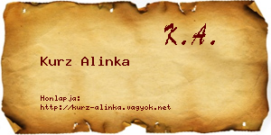 Kurz Alinka névjegykártya